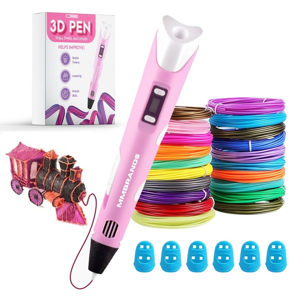 3D Pen Startpaket - 100M Filament - 10 Färger - Rosa - Nordic E - store